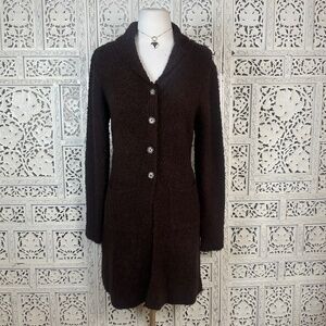 Cozy chocolate brown Button-Up Cardigan Sweater
